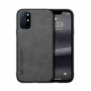 For OnePlus 8T Skin Feel Magnetic Leather Back Phone Case(Dark Grey)
