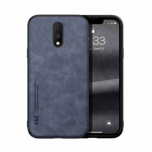 For OnePlus 7 Skin Feel Magnetic Leather Back Phone Case(Blue)