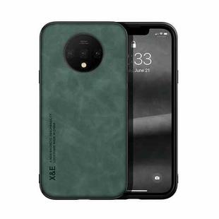 For OnePlus 7T Skin Feel Magnetic Leather Back Phone Case(Green)