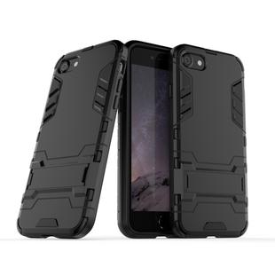 For iPhone SE 2022 / SE 2020 PC + TPU Shockproof Protective Case with Holder(Black)
