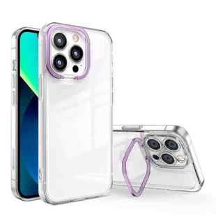 For iPhone 11 Pro Transparent Invisible Bracket Shockproof Phone Case (Purple)