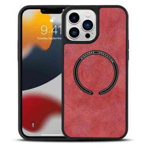 For iPhone 13 Pro Max Lambskin Texture MagSafe Magnetic Phone Case (Red)