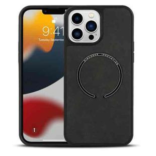For iPhone 12 Pro Lambskin Texture MagSafe Magnetic Phone Case(Black)