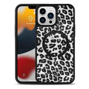 For iPhone 13 Leather Texture MagSafe Magnetic Phone Case(Black Leopard)