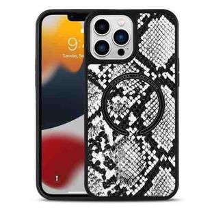 For iPhone 13 Pro Leather Texture MagSafe Magnetic Phone Case (Python Pattern)