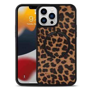 For iPhone 11 Pro Max Leather Texture MagSafe Magnetic Phone Case (Brown Leopard)