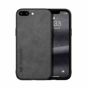 Skin Feel Magnetic Leather Back Phone Case For iPhone 7 Plus / 8 Plus(Dark Grey)