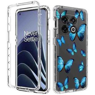 For OnePlus 10 Pro PC+TPU Transparent Painted Phone Case(Butterflies)