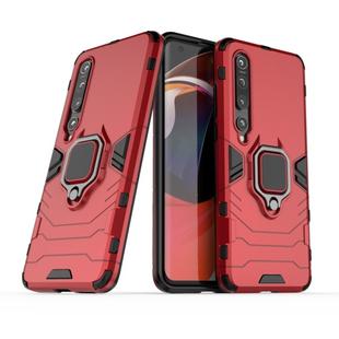 For Xiaomi 10 Shockproof PC + TPU Protective Case with Magnetic Ring Holder(Red)