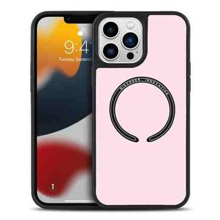 For iPhone 11 Pro Max Carbon Fiber Texture MagSafe Magnetic Phone Case (Pink)