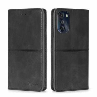 For Motorola Moto G 5G 2022 Cow Texture Magnetic Horizontal Flip Leather Phone Case(Black)