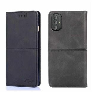 For Motorola Moto G Power 2022 Cow Texture Magnetic Horizontal Flip Leather Phone Case(Black)