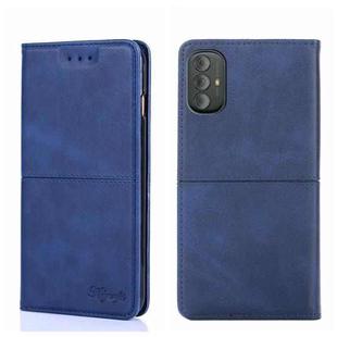 For Motorola Moto G Power 2022 Cow Texture Magnetic Horizontal Flip Leather Phone Case(Blue)