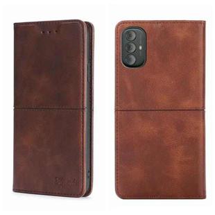 For Motorola Moto G Power 2022 Cow Texture Magnetic Horizontal Flip Leather Phone Case(Dark Brown)