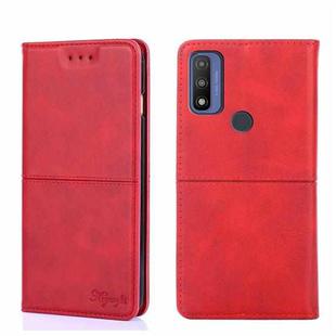 For Motorola G Pure Cow Texture Magnetic Horizontal Flip Leather Phone Case(Red)