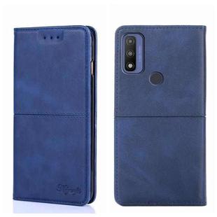 For Motorola G Pure Cow Texture Magnetic Horizontal Flip Leather Phone Case(Blue)