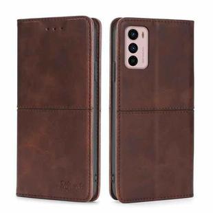 For Motorola Moto G42 4G Cow Texture Magnetic Horizontal Flip Leather Phone Case(Dark Brown)