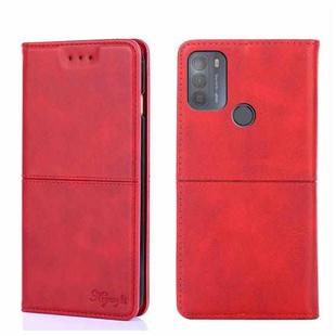For Motorola Moto G50 Cow Texture Magnetic Horizontal Flip Leather Phone Case(Red)