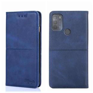 For Motorola Moto G50 Cow Texture Magnetic Horizontal Flip Leather Phone Case(Blue)