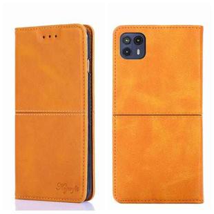 For Motorola Moto G50 5G Cow Texture Magnetic Horizontal Flip Leather Phone Case(Light Brown)