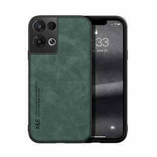 For OPPO Reno8 Skin Feel Magnetic Leather Back Phone Case(Green)