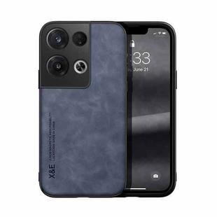 For OPPO Reno8 Pro+ Skin Feel Magnetic Leather Back Phone Case(Blue)