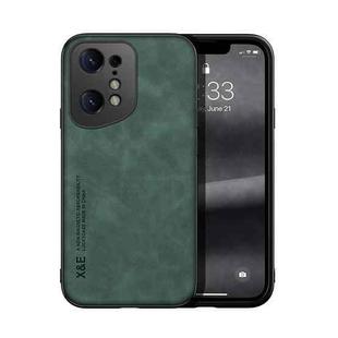 For OPPO Find X5 Skin Feel Magnetic Leather Back Phone Case(Green)