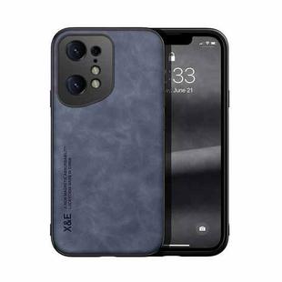 For OPPO Find X5 Skin Feel Magnetic Leather Back Phone Case(Blue)