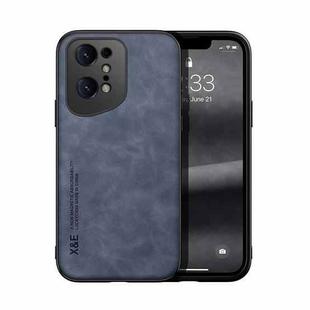 For OPPO Find X5 Pro Skin Feel Magnetic Leather Back Phone Case(Blue)