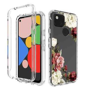 For Google Pixel 4a PC+TPU Transparent Painted Phone Case(Rose)