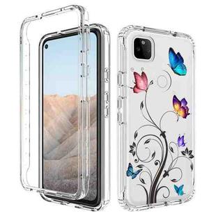 For Google Pixel 5a 5G PC+TPU Transparent Painted Phone Case(Tree Butterflies)