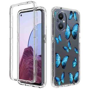 For OnePlus Nord N20 5G PC+TPU Transparent Painted Phone Case(Blue Butterflies)