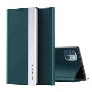 For iPhone 14 Side Electroplated Magnetic Leather Phone Case (Green)