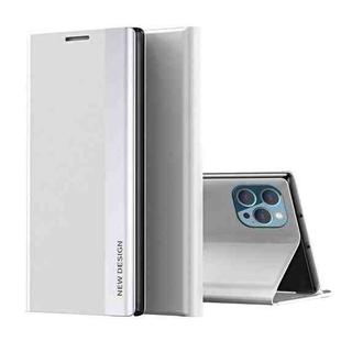 For iPhone 14 Pro Max Side Electroplated Magnetic Leather Phone Case (Silver)