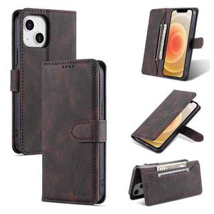 For iPhone 14 AZNS Dream Second Generation Skin Feel PU+TPU Horizontal Flip Leather Phone Case (Coffee)