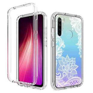 For Xiaomi Redmi Note 8 PC+TPU Transparent Painted Phone Case(White Flower)