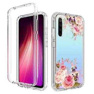For Xiaomi Redmi Note 8 PC+TPU Transparent Painted Phone Case(Pink Rose)