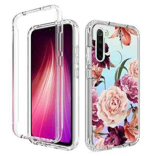 For Xiaomi Redmi Note 8 PC+TPU Transparent Painted Phone Case(Purple Floral)