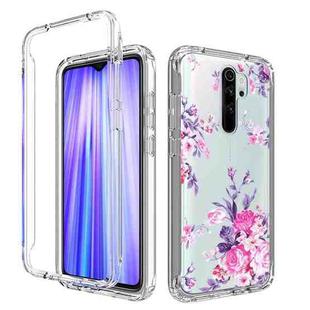 For Xiaomi Redmi Note 8 Pro PC+TPU Transparent Painted Phone Case(Pink Flower)
