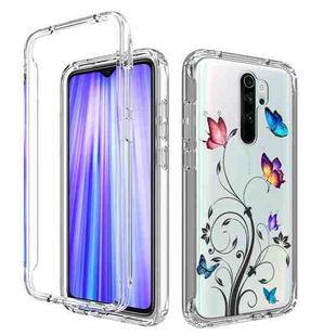 For Xiaomi Redmi Note 8 Pro PC+TPU Transparent Painted Phone Case(Tree Butterflies)