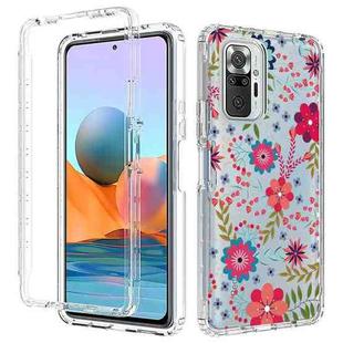 For Xiaomi Redmi Note 10 Pro PC+TPU Transparent Painted Phone Case(Small Floral)