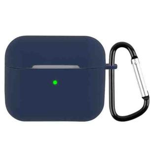 Wireless Earphone Silicone Protective Case with Carabiner For AirPods 3(Midnight Blue)