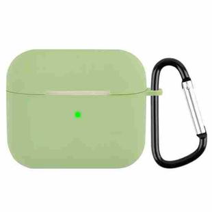 Wireless Earphone Silicone Protective Case with Carabiner For AirPods 3(Matcha Green)