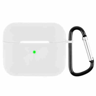 Wireless Earphone Silicone Protective Case with Carabiner For AirPods 3(Transparent White)