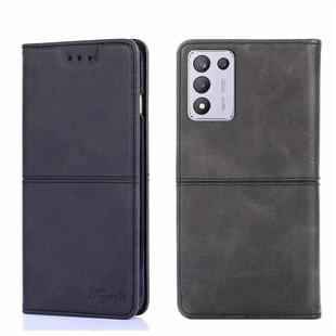 For OPPO K9s/Realme Q3s Cow Texture Magnetic Horizontal Flip Leather Phone Case(Black)