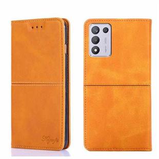 For OPPO K9s/Realme Q3s Cow Texture Magnetic Horizontal Flip Leather Phone Case(Light Brown)