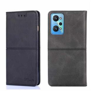 For OPPO Realme GT Neo2 5G Cow Texture Magnetic Horizontal Flip Leather Phone Case(Black)