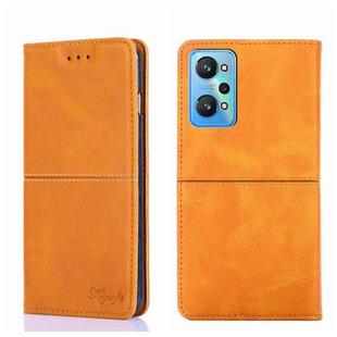 For OPPO Realme GT Neo2 5G Cow Texture Magnetic Horizontal Flip Leather Phone Case(Light Brown)