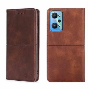 For OPPO Realme GT Neo2 5G Cow Texture Magnetic Horizontal Flip Leather Phone Case(Dark Brown)