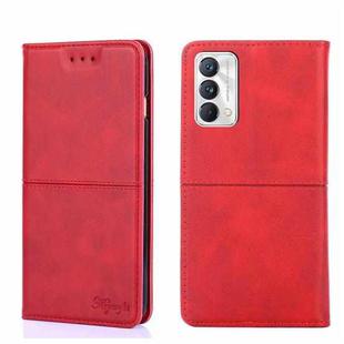 For OPPO Realme GT Explorer Maste/Realme GT Master/Realme Q3 Pro Carnival Cow Texture Magnetic Horizontal Flip Leather Phone Case(Red)